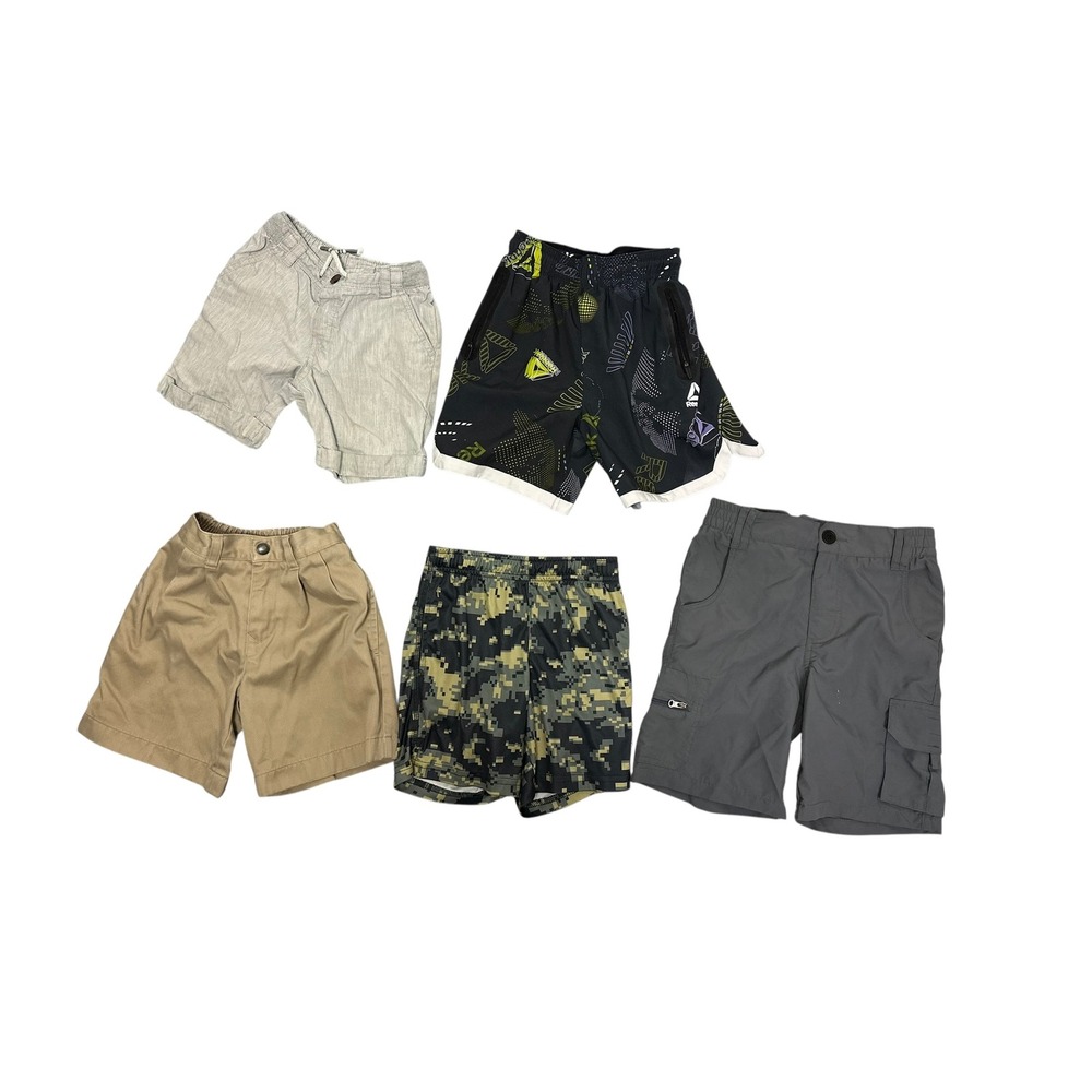 Boys Shorts Bundle Size 4 & 4T 5 Reebok Lands End Cat & Jack Cargo Athletic 5pc